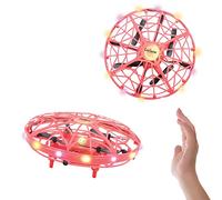 Lexibook, Crosslander® UFO, Premier Drone Lumineux Rechargeable avec contrôle gestuel, jusqu'à 5km/h, capteur de Mouvement, Maintien de l'altitude, Effets Lumineux, Rouge, UFO01