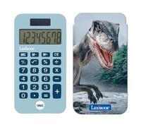 Lexibook, Dinosaure, Calculatrice de Poche avec Couvercle de Protection, Fonctions Classiques et évoluées, à Piles et Solaire, Bleu, C45DINOLXB