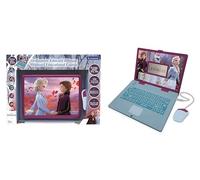 Lexibook Disney Frozen La Reine des Neiges 2 - Ordinateur Éducatif Bilingue Français/Anglais - Jouet Filles avec 124 Activités pour Apprendre, S'amuser et Jouer du Piano - Bleu/Violet, JC598FZi1LXB