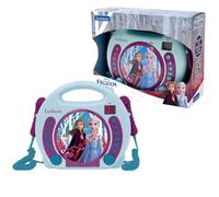 Lexibook Disney Frozen La Reine des Neiges Elsa Lecteur CD avec 2 Microphones, Fonction de Programmation, Prise écouteurs, pour Enfant, Secteur ou Piles, Bleu/Violet, RCDK100FZLXB