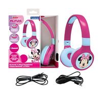 Lexibook - Disney Junior Minnie -Casque Audio 2-en-1 Bluetooth & Filaire avec Micro et Bouton de contrôle, Batterie Rechargeable Longue durée HPBT010MNLXB