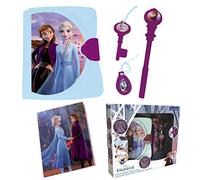 Lexibook- Disney La Reine des Neiges 2, Journal Intime électronique Lumineux et sonore avec carnet, clé, Stylo et médaillon Magiques, Jouet pour Enfants/Filles, Bleu/Violet, SD15FZ