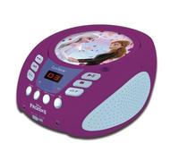 Lexibook - Disney La Reine des neiges 2 - Lecteur CD Bluetooth pour Enfants - Portable, Effets Lumineux, Prise Micro, Entrée aux-in, Pile ou Secteur, Filles, Garçons, Violet, RCD109FZLXB