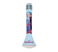 Lexibook - Disney La Reine des Neiges - Enceinte Bluetooth Portable avec Fonction Changement de Voix, Microphone pour Chanter, Haut-Parleur Lumineux 5W, Port Micro SD, Bleu/Violet - MIC210FZ