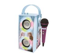 Lexibook - Disney La Reine des Neiges - Enceinte Portable Bluetooth Lumineuse avec Micro, karaoké, Effets Lumineux, sans-Fil, USB, Carte SD, Batterie Rechargeable, Bleu/Violet, BTP180FZZLXB