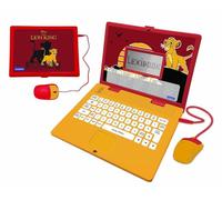 Lexibook, Disney Le Roi Lion, Ordinateur éducatif bilingue Français/Anglais, Jouet pour Enfants avec 124 activités de Langue, écriture, Jaune/Rouge, JC598ANi1LXB