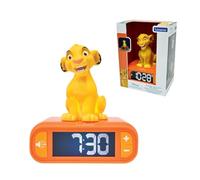 Lexibook, Disney Le Roi Lion, Réveil veilleuse Simba, Sons et mélodies, Ecran LCD rétro-éclairé, Lumineux, Snooze, Jaune/Orange, RL800ANLXB