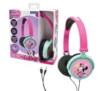 Lexibook, Disney Minnie, Casque Audio Stéréo, Puissance Sonore Limitée, Pliable et Ajustable, Rose/Vert, HP010MN