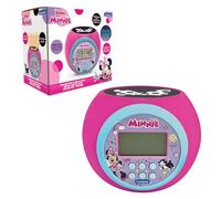 Lexibook, Disney Minnie, Réveil-projecteur avec Fonction Alarme et répétition Snooze, veilleuse avec minuterie, écran LCD, à Piles, Rose, RL977MN