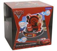 Lexibook Disney Pixar Cars 3 Flash McQueen réveil projecteur, Veilleuse intégrée, Projection de l'heure au Plafond, Effets sonores, à Piles, Rouge/Noir, RP500DC
