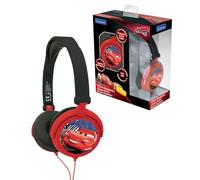 Lexibook Disney Pixar Cars Flash McQueen Casque Audio stéréo, Puissance sonore limitée, Pliable et Ajustable, Rouge/Noir, HP010DC