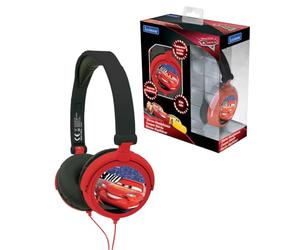 Lexibook Disney Pixar Cars Flash McQueen Casque Audio stéréo, Puissance sonore limitée, Pliable et Ajustable, Rouge/Noir, HP010DC