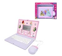 LEXIBOOK, Disney Princess JC601DPi2LXB Ordinateur Portable éducatif bilingue, 164 activités d'apprentissage, Anglais et Espagnol, Jouet éducatif pour Enfants, Rose