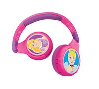 Lexibook Disney Princesses Casque Audio Enfant 2-en-1 Bluetooth et Filaire - Stéréo, sans Fil, Filaire, Son limité, Pliable, Ajustable, HPBT010DP