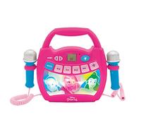 Lexibook, Disney Princesses, Lecteur Musical karaoké Portable pour Enfants, 2 Micros, Effets Lumineux, Bluetooth, Enregistrement/Changement de Voix, Batteries Rechargeables,Rose, MP320DPZ