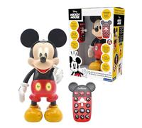 LEXIBOOK Disney - Robot Mickey bilingue - Anglais/Espagnol, 100 Quiz éducatifs, Effets de lumière, Danse, programmable, articulé, Noir/Rouge - MCH01i2LXB