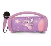 Lexibook Enceinte sans fil Disney Stitch Angel BTP585D1Z - Karaoké, micro, USB/SD, rose