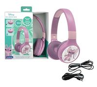 Lexibook, Disney Stitch, Casque Audio 2-en-1 Angel, Bluetooth & Filaire avec Micro et Boutons de contrôle, Pliable et Ajustable, Batterie Rechargeable Longue durée, HPBT010D1, Rose