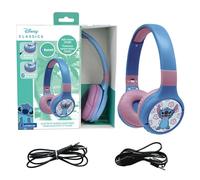 Lexibook - Disney Stitch - Casque Audio 2-en-1 Bluetooth & Filaire avec Micro et Bouton de contrôle, Pliable et Ajustable, Batterie Rechargeable Longue durée - HPBT010DLXB