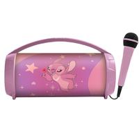 Lexibook, Disney Stitch, Enceinte Haut-Parleur sans Fil Lumineuse Angel avec Micro, Son stéréo, Fonction karaoké, Ports USB et Carte SD, Batterie Rechargeable, Poignée de Transport, Rose, BTP585D1Z
