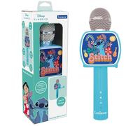 Lexibook, Disney Stitch, Microphone Bluetooth® avec Fonction Changement de Voix, Enceinte intégrée, Support de téléphone Inclus, Bleu, MIC240DLXB