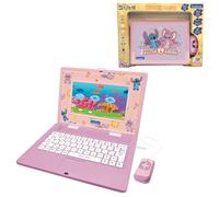 Lexibook, Disney Stitch, Ordinateur éducatif bilingue Francais/Anglais Angel, 180 activités avec écran Couleur 7”, Rose, JC899D1i1