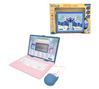 Lexibook, Disney Stitch, Ordinateur Portable Éducatif Bilingue, Anglais et Français, 164 Activités, Mathématiques, Jeux de Logique, Mode Musique, Rose/Bleu, JC601Di1LXB