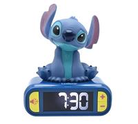 Lexibook, Disney Stitch - Réveil Veilleuse Stitch - Sons et mélodies - Écran LCD rétroéclairé - Lumineux - Snooze - Bleu - RL800D