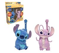 Lexibook, Disney Stitch, Talkies-Walkies 3D Stitch et Angel, Portée 500m, 2 canaux de Communication, Clip Ceinture, Bleu/Rose, TW18D1LXB