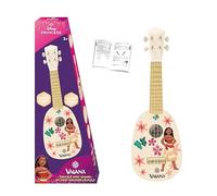 Lexibook, Disney Vaiana, Mon Premier ukulélé en Bois, 4 Cordes en Nylon, 53 cm, Guide Inclus, Bleu, K230VN