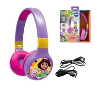 Lexibook, Dora l'Exploratrice, Casque Audio 2-en-1 Bluetooth & Filaire avec Micro et Bouton de contrôle, Pliable et Ajustable, Batterie Rechargeable Longue durée, HPBT010DOR