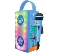 Lexibook, Disney Stitch, Enceinte Bluetooth® sans Fil Lumineuse avec Micro, Effets Lumineux Multicolores, Port de Carte SD/TF, Batterie Rechargeable, Bleu, BTP185DZ