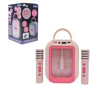 Lexibook Enceinte karaoké sans fil BTC030PK avec 2 micros Rose/Bleu