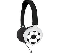 Lexibook Casque stéréo Football HP015FO – Enfant pliable/ajustable, puissance limitée, Noir/Blanc