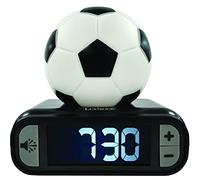Lexibook, Football, Réveil Veilleuse Ballon de Foot, Figurine Lumineuse, Choix de 6 alarmes, 6 Effets sonores, Écran rétro-éclairé, Horloge, Snooze, Noir/Blanc, RL800FO