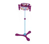 Lexibook Frozen La Reine des Neiges Enceinte Lumineuse sur Pied pour Enfant, Jeu Musical, Hauteur Ajustable, Effets Lumineux, 2 Microphones Inclus, Prise pour MP3, Prise Aux-in, Violet/Bleu, S160FZ