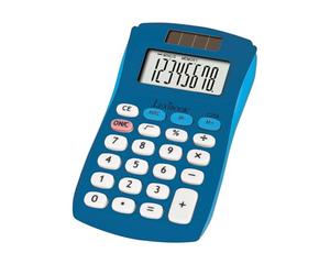 Lexibook, FRUITIES Calculatrice de Poche, C208A | 8 chiffres, 4 opérations, Fonctions de base et avancées, Alimentation solaire et par pile, Bleu