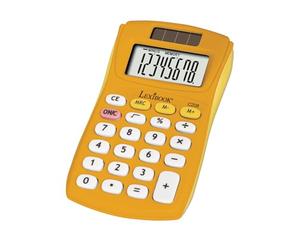 Lexibook, FRUITIES Calculatrice de Poche, C208D | 8 chiffres, 4 opérations, Fonctions de base et avancées, Alimentation solaire et par pile, Jaune