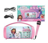 Lexibook, Gabby et la Maison Magique, Enceinte Haut-Parleur sans Fil Lumineuse avec Micro, Son stéréo, Fonction karaoké, Ports USB et Carte SD, BTP585GDHZLXB