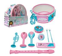 Lexibook - Ensemble musical Gabby et la Maison Magique - 7 instruments, rangement tambour, rose/bleu