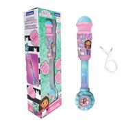 Lexibook, Gabby et la Maison Magique, Microphone Lumineux pour Enfant, Jeu Musical, Haut-Parleur intégré, Effets Lumineux, Prise Aux-in, Bleu/Rose, MIC90GDHLXB