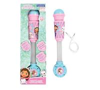 Lexibook, Gabby et la Maison Magique, Microphone Lumineux pour Enfant, Jeu Musical, Haut-Parleur intégré, Effets Lumineux, Prise Aux-in, Bleu/Rose, MIC90GDH