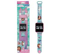 Lexibook Montre digitale Gabby et la Maison Magique – Écran digital 12/24h, bracelet ajustable, Bleu