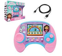 Lexibook, Gabby et la Maison Magique, Power Console, Console de Jeux éducative bilingue FRANÇAIS/Anglais avec 100 activités, Écran Couleur, JCG100GDHi1, Rose/Bleu