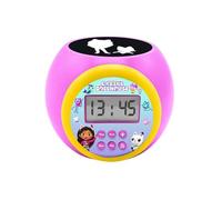 Lexibook, Gabby et la Maison Magique, Réveil-projecteur avec Fonction Alarme et répétition Snooze, veilleuse avec minuterie, écran LCD, à Piles, Rose, RL977GDHLXB