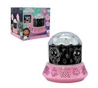 Lexibook, Gabby et la Maison Magique, Veilleuse avec enceinte, Projections de Gabby's Dollhouse, Lumières kaléidoscopiques au plafond, Haut parleur avec prise auxiliaire, Rechargeable, NLJ035GDHLXB
