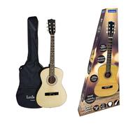 Lexibook, Guitare acoustique en bois, 91 cm, Guide d'apprentissage inclus, 6 cordes en nylon, Housse de transport incluse, Bois/Noir, K2200