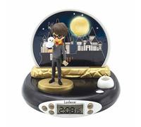 Lexibook, Réveil projecteur Warner Harry Potter, Veilleuse intégrée, Projection de l'heure au Plafond, Effets sonores, à Piles, Enfants, garçon, Noir, RP500HPLXB