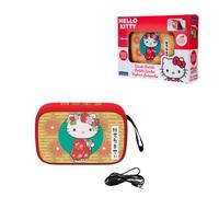 Lexibook, Hello Kitty, Enceinte Bluetooth, Jaune, BT018HKLXB | Enceinte Bluetooth portable avec finition tissu, USB-C, lecture SD/TF, entrée Aux et batterie rechargeable intégrée.
