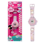 Lexibook, Hello Kitty, Montre Projection Numérique, Rose, DMW050HKLXB | Projette 20 images Hello Kitty, bracelet réglable, affichage numérique heure et date pour enfants.